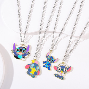 Clásico lindo <span class=keywords><strong>Lilo</strong></span> & <span class=keywords><strong>Stitch</strong></span> collar Anime personaje <span class=keywords><strong>Stitch</strong></span> NeckChain para amigos cumpleaños joyería regalos - Product Image 1