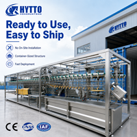 Abattoir portable CE 1000BPH, ligne d'abattage de volailles, équipement d'abattage de poulets, système mobile en conteneur