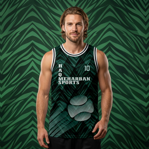 Camiseta de Baloncesto para Hombre HAQ MEHARBAN SPORTS, Sin Mangas, Sublimada, Impresa, Absorbente de Humedad, Corte Regular, para Todas las Temporadas, Adulto, Parte Delantera - Product Image 1