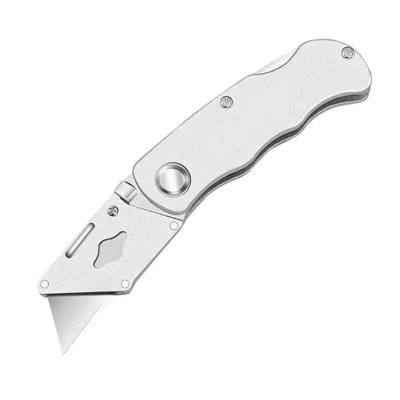 Máquina cortadora de tela 18Mm Snap Off Blade Safety Auto Retracción Squeeze Of Cutter Caja de cuchillos redondos