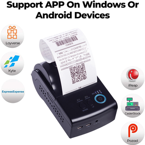 58 Mét mini xách tay BT không dây <span class=keywords><strong>Bluetooth</strong></span> Máy in hóa đơn nhiệt cho thanh toán hóa đơn - Product Image 3