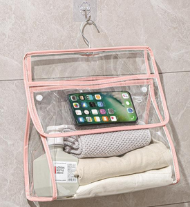 Transparent PVC Wall Mounted <b>Storage</b> <b>Bag</b> Waterproof Hanging Organizer for Bathroom Shower Towel <b>Clothes</b> Toiletries - Product Image 2