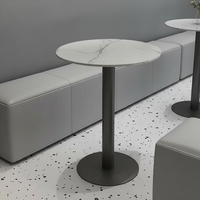Meubles de café industriels modernes de luxe léger, banquette longue, table en faux marbre, ensemble de chaises pour centre commercial et restaurant