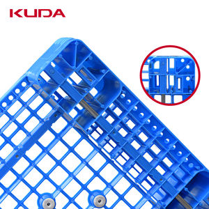 KUDA 1212G-WGCZ プラスチックパレット 高耐久エッジ 3脚 スチール補強プラスチック製スタッキングパレット 収納用 1200x1200x150mm - Product Image 4