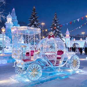 Magnifique carrosse citrouille ajouré pour cérémonie de mariage, décoration de centre commercial, performance de carnaval en extérieur - Product Image 1