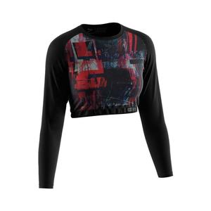 T-shirt de fitness sexy pour femme, crop top à manches longues - Product Image 3