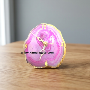 Posavasos Hecho a Mano con Piedra de Ágata y Reloj de Pared Decorativo de Cristal Curativo, Decoración de Mesa en Oferta - Product Image 3