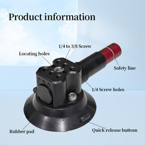 Support de voiture YUANYUJINGMI à ventouse puissante de 3 pouces, base en alliage d'aluminium, double vis 1/4\" 3/8\", déverrouillage rapide, caméra d'action - Product Image 5