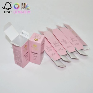 Tùy Chỉnh In Tráng Giấy Các Tông Cán Bóng Vàng Dập Nóng Mỹ Phẩm <span class=keywords><strong>Tuck</strong></span> Hộp Với Với Logo Vàng - Product Image 1