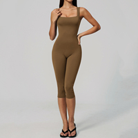 Combinaison de yoga une pièce pour femme, séchage rapide, col carré, pantalon moulant amincissant et rehausseur de hanches, vente en gros