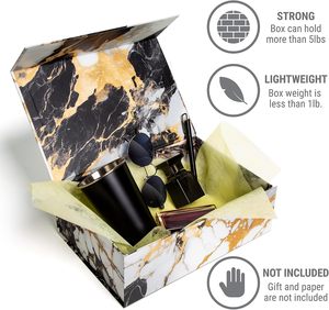 Boîte cadeau pliable de luxe à texture marbrée, réutilisable et multi-usage - Product Image 4