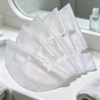 Masque facial en coton naturel biodégradable blanc, 100 pièces/sac, matière pour masque facial sec, masque facial en feuille soyeuse et douce