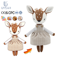 Uyeah ODM/ODM CPC Poupée de Noël personnalisée en peluche, motif élan, jouet animal mignon, cadeaux avec logo imprimé sur tissu