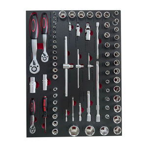 KAFUWELL H24393D Krom Vanadyum Mekanik Alet Seti Kutusu Oto Tamir İçin Herramientas Soketler Pense Cırcır Tornavida - Product Image 2