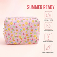 Pochette cosmétique personnalisée Royal Fair, sac de maquillage portable en polyester imprimé, sac de rangement cosmétique durable aux couleurs fruitées pour filles