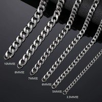 En gros en Acier Inoxydable Argent Cubain Lien Chaîne Lourde Collier Conçoit Des Hommes