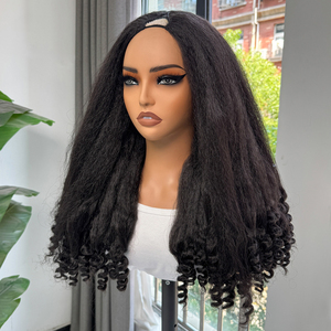 <span class=keywords><strong>Perruque</strong></span> bouclée birmane en gros, style Yaki <span class=keywords><strong>Afro</strong></span>, résistante à la chaleur, synthétique, tressée, bouclée crépue, <span class=keywords><strong>demi</strong></span>-<span class=keywords><strong>perruque</strong></span> à clipser pour femmes noires - Product Image 4