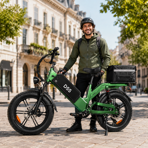 Vélo cargo électrique D55, pneus larges de 20 pouces, 48V 500W 750W, cadre en alliage d'aluminium, Fatbike avec frein à disque, moteur à moyeu arrière 7 vitesses - Product Image 1