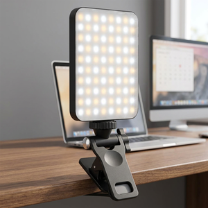 Portable 2000mAh Rechargeable <b>Clip</b>-On Selfie <b>Light</b> 3 Modes & 10 Levels of Brightness for Phone & Laptop Photographic Lighting - Product Image 2