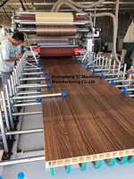 Máquina envolvente de perfil de laminación TC 1300mm PUR, uso para rollo de melamina de PVC, Panel de puerta de ventana de cuero