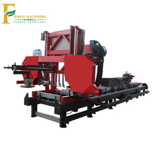 Aserrador de banda hidráulica grande automático Sierra de banda horizontal Máquina de aserradero diésel Aserradero de banda de madera de servicio pesado para la venta - Product Image 3