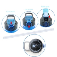 Bouteille d'eau filtrante sport en gros 650 ml sans BPA, anti-fuite, avec paille pour la gym, le camping, la randonnée et les voyages