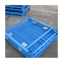 Étagères de stockage de support d'entrepôt de conteneur de grillage pliable pliable en acier résistant