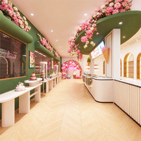 Vitrine de présentation pour glacier, présentoir de vente au détail, design de magasin personnalisé, éclairage LED, vitrine en verre, vitrine à gâteaux