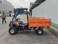 Quad utilitaire 4x4 homologué CE 300cc avec remorque basculante hydraulique, véhicule agricole robuste 4 roues motrices pour la ferme