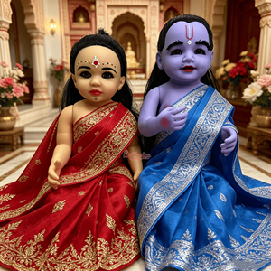 Hinduism Lord Radha Krishna Vinyl <strong>Doll</strong> Fine Craft <strong>Indian</strong> Culture Collectible Ornament <strong>Doll</strong> - Product Image 2