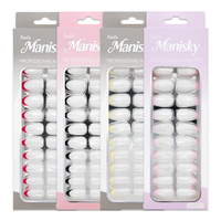 Faux ongles en ABS faits main de haute qualité, forme amande, style Y2K Grunge Gothique, couleur unie, imperméables, longue tenue, faciles à retirer, pour les fêtes
