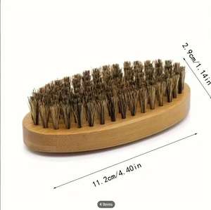 <span class=keywords><strong>Pennello</strong></span> da Barba in Legno di Faggio con Setole di Cinghiale per Uomo, Spazzola per Styling e Taglio Capelli con Manico per Uso Corporeo - Product Image 4