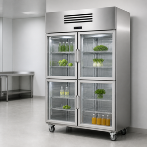 Réfrigérateur commercial vertical 4 portes 1300L, porte vitrée double, dégivrage automatique, éclairage LED pour magasin de proximité - Product Image 5