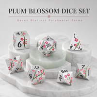 Offre Spéciale gracieux fleur embellir Style polyédrique prune jeu de dés dés Dnd métal dés pour donjons et Dragons cadeaux
