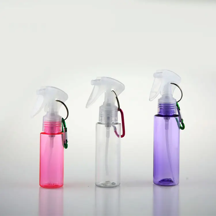 60ml en plastique porte-clés crochet bouteille brumisation souris pulvérisateur à gâchette pour gel désinfectant pour les mains à l'alcool