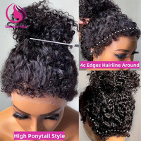 Peluca de Cabello Humano con Frente de Encaje 360 Full HD, Pre-Depilada, Invisible, de 40 Pulgadas, sin Pegamento, con Ondas Profundas, 13X6