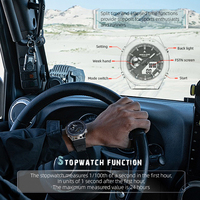 Reloj Deportivo Digital de Lujo para Hombre NORTH EDGE MERCURY, Cronómetro, Alarma, LED, Resistente al Agua 50M, Correa de Goma Luminosa de Alta Calidad