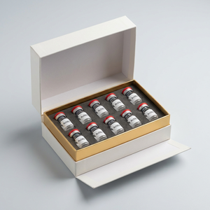 Professional Clinical Gold Band 10 Vial Peptide Folding <b>Box</b> for TZ Series SM Series Research Vials 5mg 10mg Dosage - Product Image 1