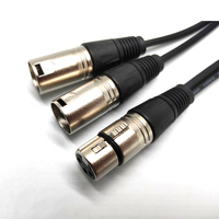 Kabel Ekstensi Splitter Audio 3pin 2*XLR Male 1*XLR Female dengan Selubung PVC untuk Speaker, Mikrofon, Mixer, Amplifier, Monitor, Pemutar DVD