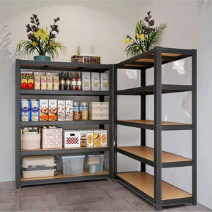 Organisateur d'entrepôt en acier galvanisé à plusieurs niveaux populaire support d'étagère à outils domestique empilable noir pour le stockage dans le garage de la cuisine - Product Image 6