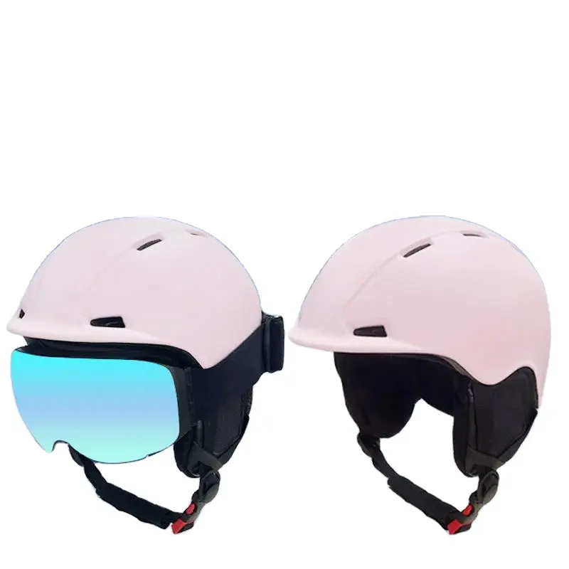 OEM ve ODM özelleştirilmiş renk CE EN1077 yetişkin çocuklar kar gözlük buz kask ile kayak kaskı