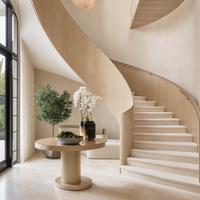 Escalier en pierre sculptée courbé pour grandes propriétés privées
