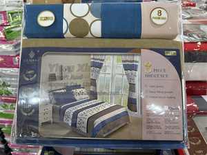 Transporte rápido 8 peças lençol conjunto algodão impresso folha conjunto jogo cortina grande ensemble de draps - Product Image 2
