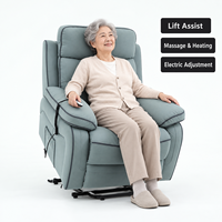Fauteuil inclinable électrique avec chaleur et massage, canapé électrique réglable pour personnes âgées, seniors et femmes enceintes