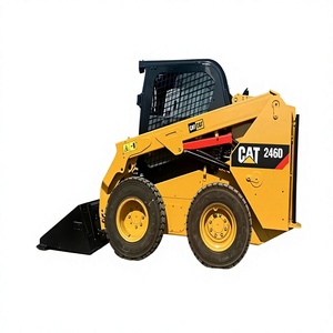 รถตักล้อยาง CAT 2460 สีเหลือง อุปกรณ์ก่อสร้างขนาดกะทัดรัด น้ำหนัก 3000 กก. เครื่องยนต์ 0-2000 ชั่วโมง - Product Image 1