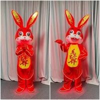 Costume de Mascotte Lapin de Nouvel An pour Adulte, Costume de la Richesse, Unisexe, en Tissu Tendance, Accessoires pour Noël et Anniversaire
