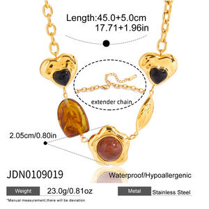 Aksesoris Kalung Resin Perhiasan Baja Tahan Karat untuk Wanita Aksesoris Mewah Ringan Impor Niche - Product Image 6