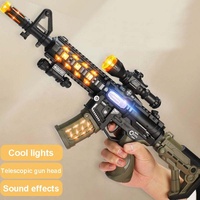 Jouet de pistolet mitrailleur électrique M416 pour enfants, tête de pistolet télescopique, fusil réaliste, jouet de pistolet à piles avec effets lumineux et sonores