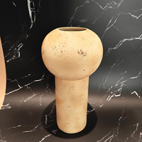 Vase en céramique vintage ARM LVG en forme de champignon, base cylindrique globulaire, style Wabi Sabi, poterie rustique, récipient pour fleurs