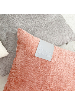 New Arrival Chenille Throw Pillow <b>Cover</b> Velvet Cushion <b>Cover</b> <b>Leather</b> Label Patchwork Pillow <b>Covers</b> - Product Image 4